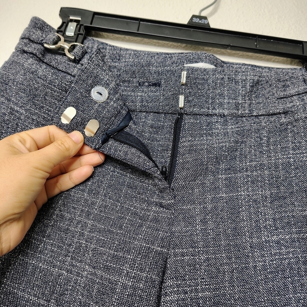 New York & Company Gray and White Stretch Trousers Pants Sz 6P - Picture 4 of 12